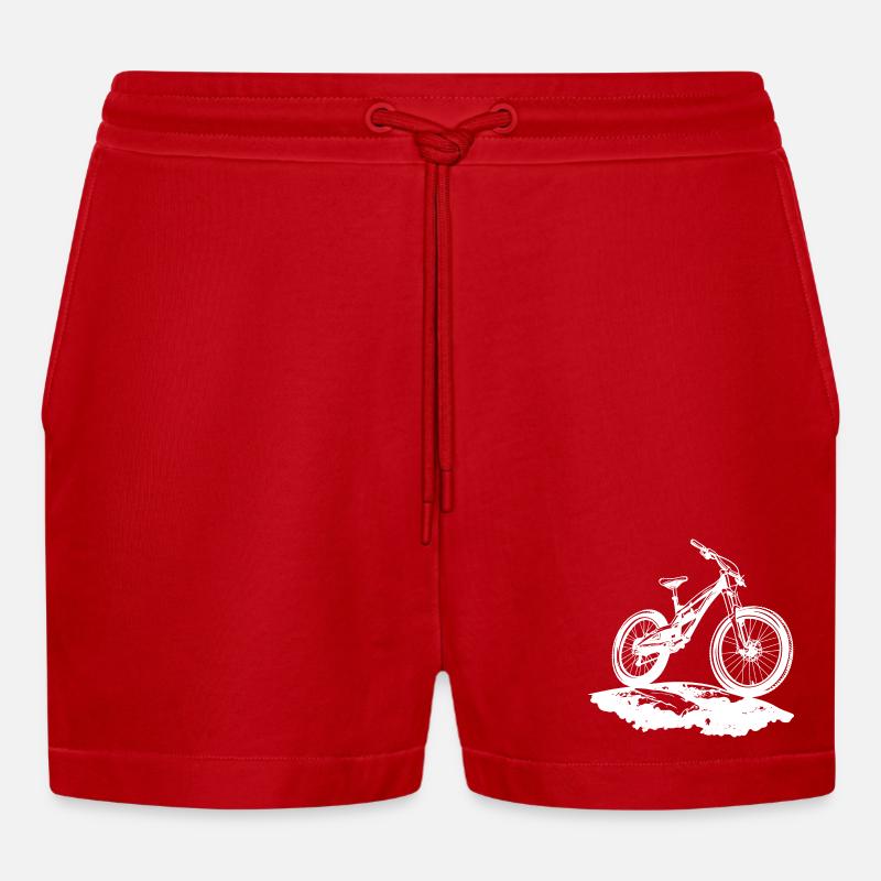 Mountainbiker - Organic Relaxed Cropped Shorts Made in EU - Rot