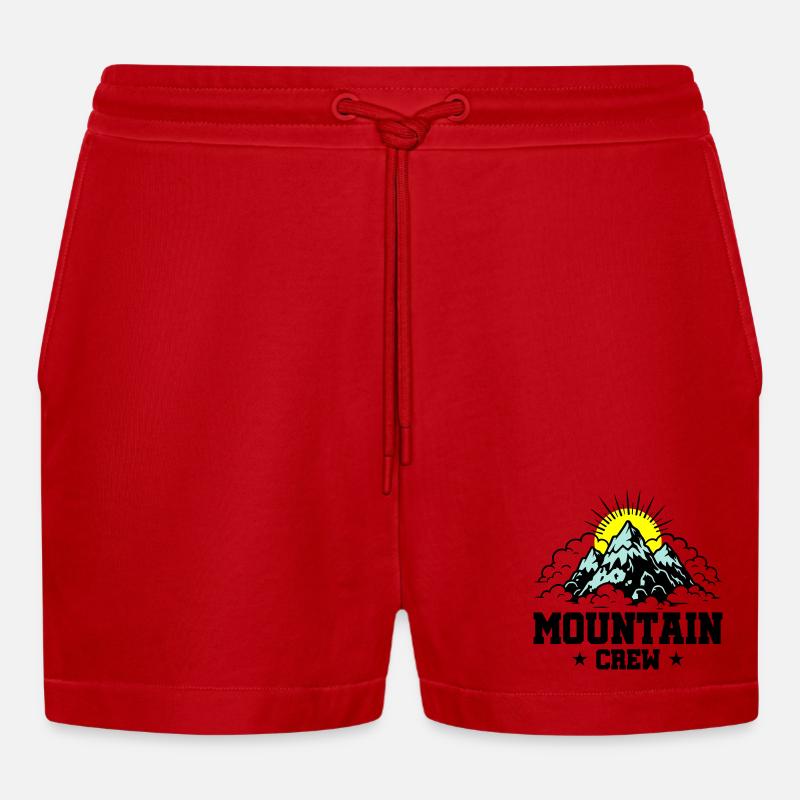 Mountain Crew Berge - Organic Relaxed Cropped Shorts Made in EU - Rot