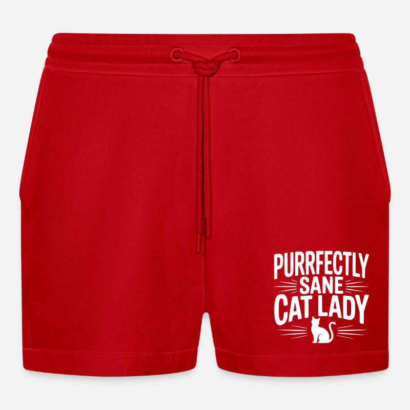 Parfaite Chat Parfaite - Short bio décontracté court fabriqué en UE - rouge