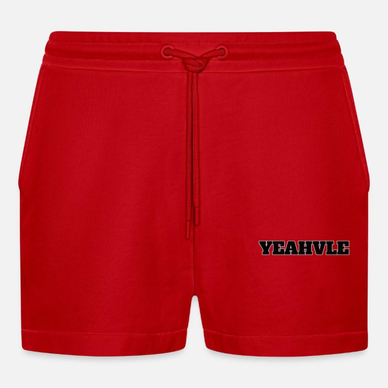 Yeahvle - Organic Relaxed Cropped Shorts Made in EU - red