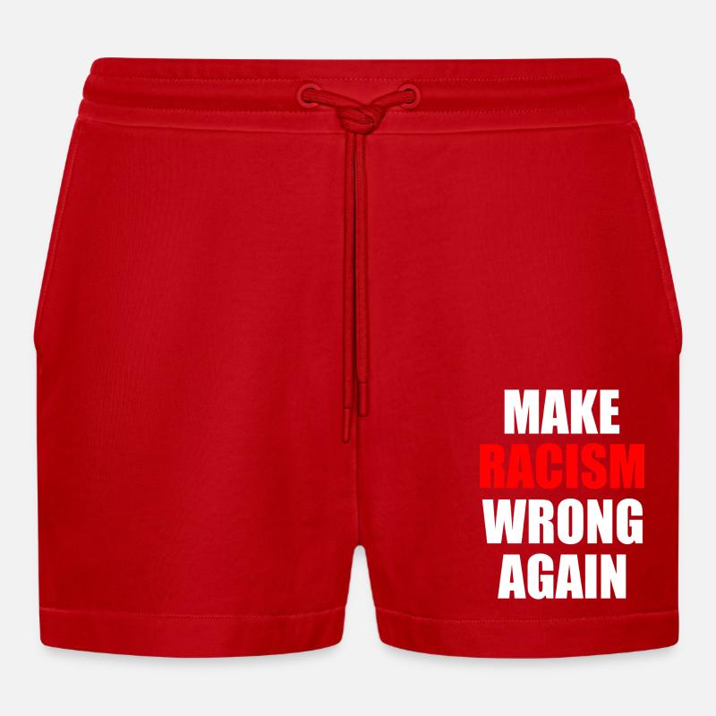 make racism wrong again - Short bio décontracté court fabriqué en UE - rouge