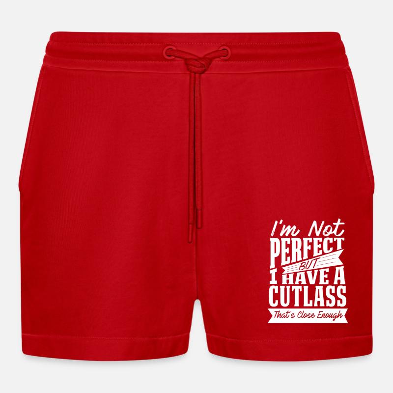 PERFEKT MIT CUTLASS AUTO - Organic Relaxed Cropped Shorts Made in EU - Rot