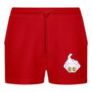 BEIßEN - Organic Relaxed Cropped Shorts Made in EU - Rot - Vorne