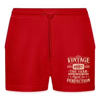 Vintage, 1997, Vintage, Cadeau d’anniversaire - Short bio décontracté court fabriqué en UE - rouge - Devant