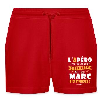 Marc Cadeau Humour personnalisé cadeau marc - Short bio décontracté court fabriqué en UE - rouge - Devant