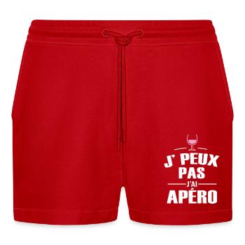 je peux pas j ai apéro pour homme femme - Short bio décontracté court fabriqué en UE - rouge - Devant