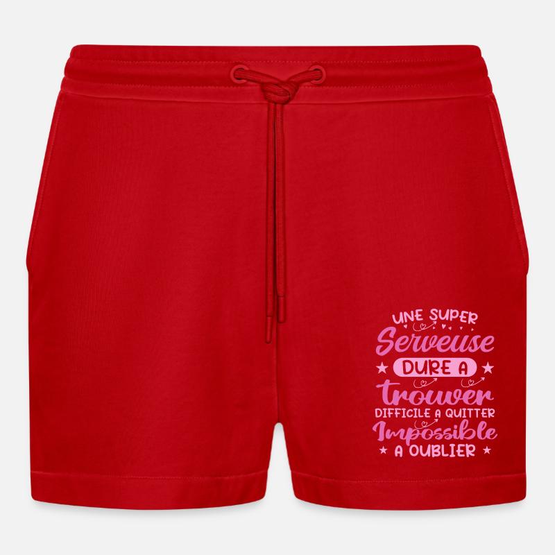 Une Super Serveuse - Cadeau serveuse - Short bio décontracté court fabriqué en UE - rouge