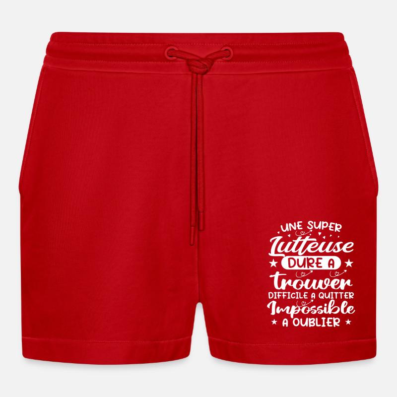 Une Super Lutteuse - Cadeau lutteuse - Short bio décontracté court fabriqué en UE - rouge