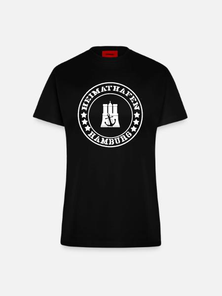 Heimathafen Hamburg - Fitted T-Shirt - made by SPREAD - SOLID BLACK