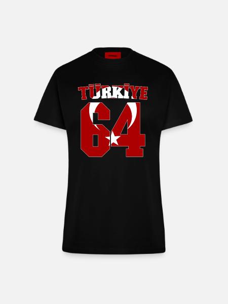 Usak 64 Türkiye - Fitted T-Shirt - made by SPREAD - SOLID BLACK