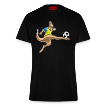 Känguru Fußballspieler Fußball - Fitted T-Shirt - made by SPREAD - SOLID BLACK - Vorne