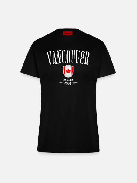 Vancouver Kanada, Vancouver Souvenir - Fitted T-Shirt - made by SPREAD - SOLID BLACK