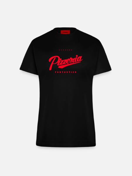 Pizzeria Fantastico - Fitted T-Shirt - made by SPREAD - SOLID BLACK