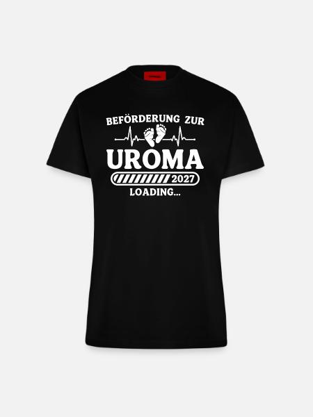 Uroma 2027 Loading – Baby Ankündigung Geschenk - Fitted T-Shirt - made by SPREAD - SOLID BLACK