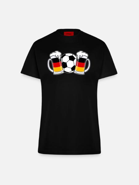 Fussball Deutschland Bier - Fitted T-Shirt - made by SPREAD - SOLID BLACK