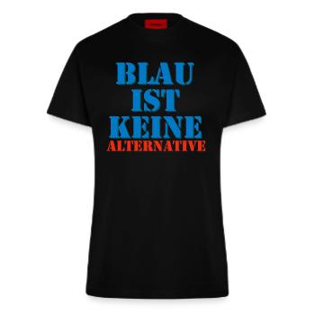 Blau ist keine Alternative - Fitted T-Shirt - made by SPREAD - SOLID BLACK - Vorne