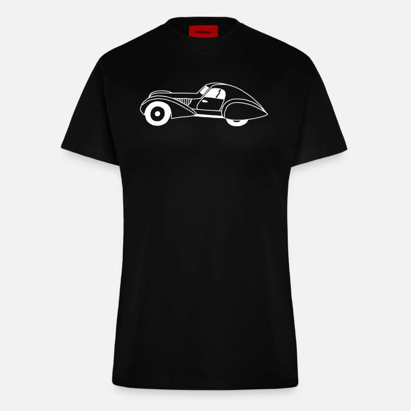 Weißes Auto und Wassertropfen - Fitted T-Shirt - made by SPREAD - SOLID BLACK