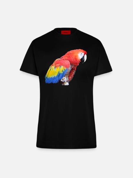 Papagei - Fitted T-Shirt - made by SPREAD - SOLID BLACK