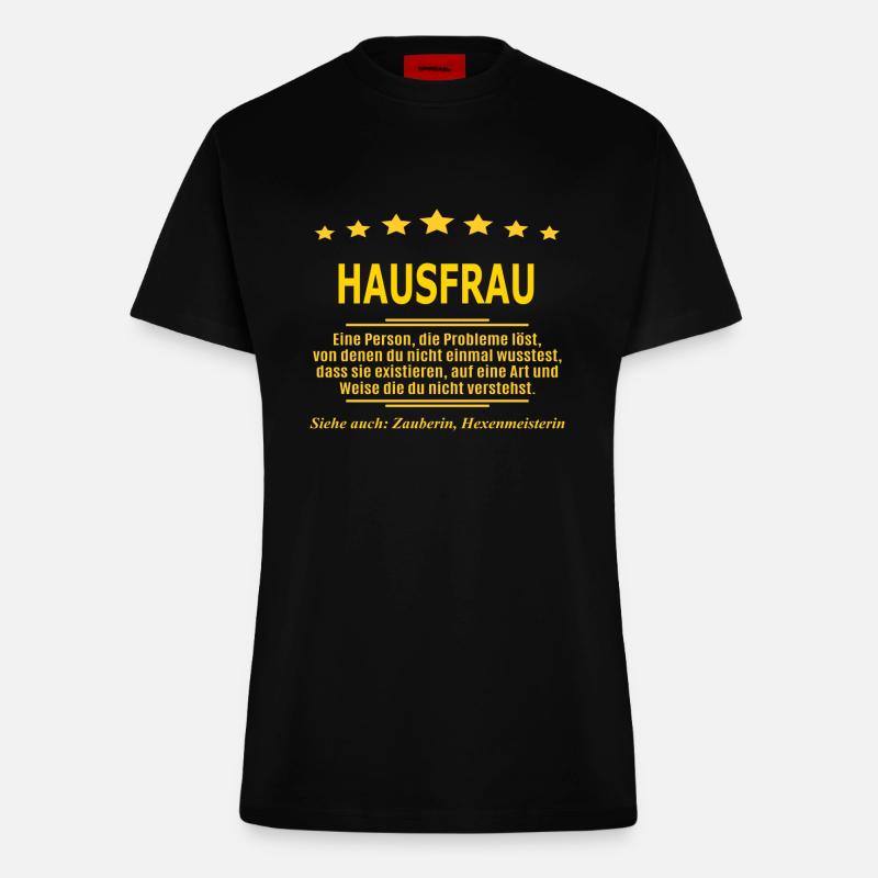 HAUSFRAU - Fitted T-Shirt - made by SPREAD - SOLID BLACK