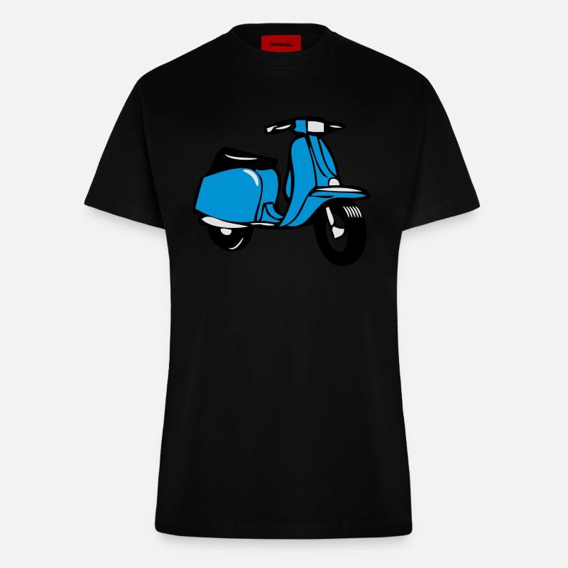 motorroller cool - Fitted T-Shirt - made by SPREAD - SOLID BLACK