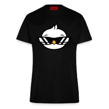 Bird Sunglasses Cool Black Glasses Coolness - Fitted T-Shirt - made by SPREAD - SOLID BLACK - Front