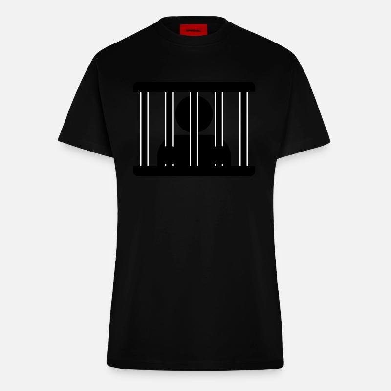 Hinter gittern - Fitted T-Shirt - made by SPREAD - SOLID BLACK