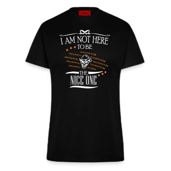 nicht nett böse gemein fies genervt unredlich - Fitted T-Shirt - made by SPREAD - SOLID BLACK - Vorne