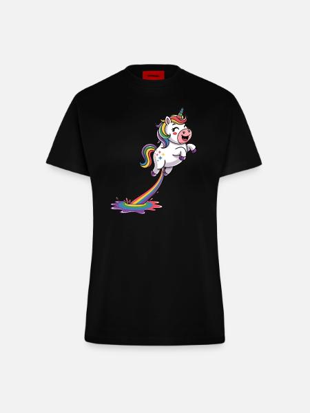 Einhorn Pups - Fitted T-Shirt - made by SPREAD - SOLID BLACK