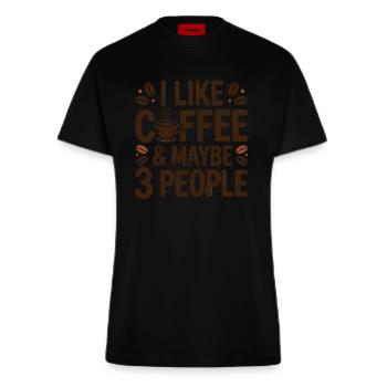Kaffeordsprog for kaffeelskere - Organic fitted T-shirt made in EU - SOLID BLACK - Foran