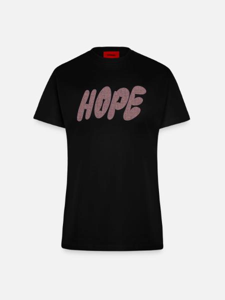 Hope – Strickschrift - Fitted T-Shirt - made by SPREAD - SOLID BLACK