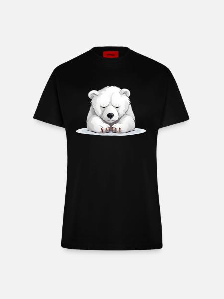 Grumpy Eisbär - Fitted T-Shirt - made by SPREAD - SOLID BLACK