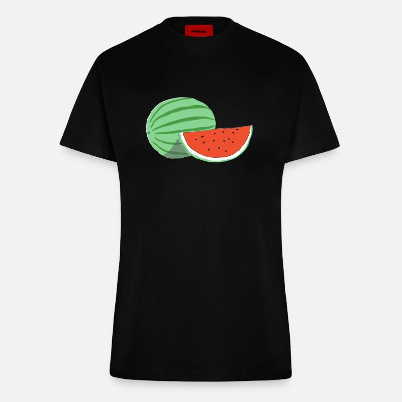 WATERMELON - Fitted T-Shirt - made by SPREAD - SOLID BLACK