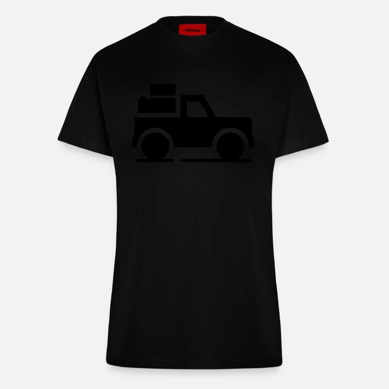 Truck Pickup SUV Icon Minimal Icon Vector - Fitted T-Shirt - made by SPREAD - SOLID BLACK