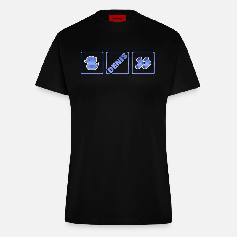 Geburt Denis - Fitted T-Shirt - made by SPREAD - SOLID BLACK