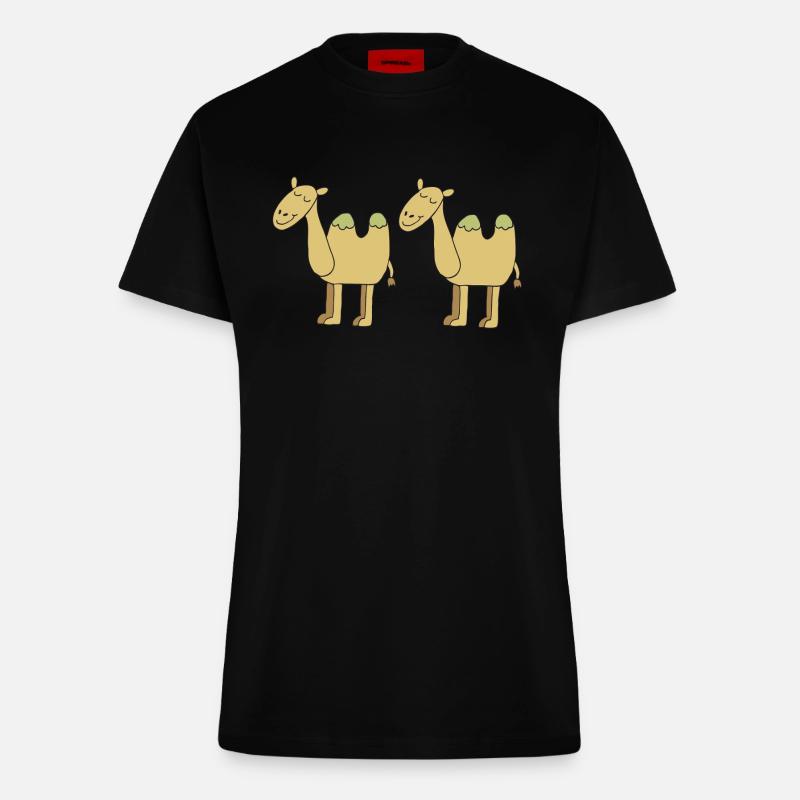 kamel zu zweit - Fitted T-Shirt - made by SPREAD - SOLID BLACK