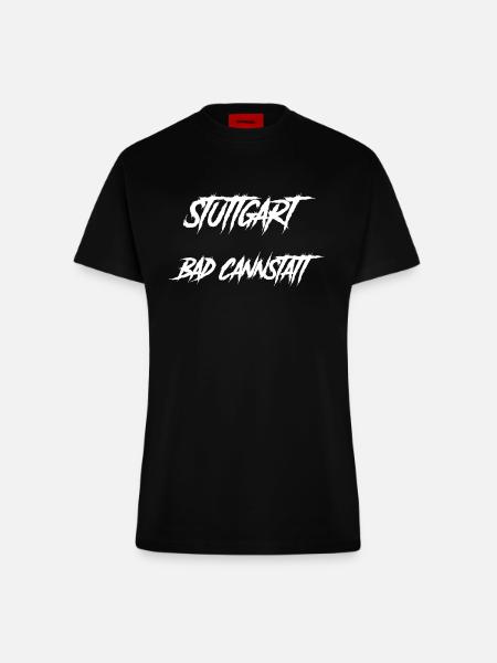 Stuttgart Bad Cannstatt Tshirt - Fitted T-Shirt - made by SPREAD - SOLID BLACK