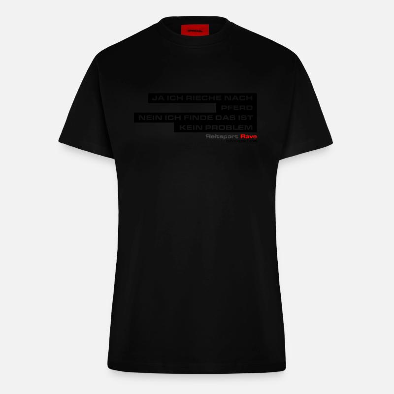 JA ich rieche nach Pferd! Nein ich finde das.... - Fitted T-Shirt - made by SPREAD - SOLID BLACK