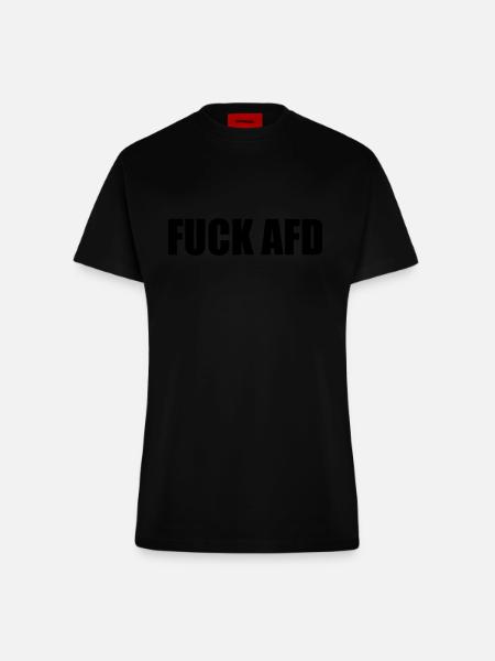 Fuck afd - Fitted T-Shirt - made by SPREAD - SOLID BLACK