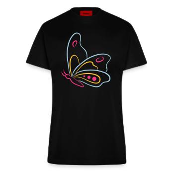 Butterfly de - Fitted T-Shirt - made by SPREAD - SOLID BLACK - Vorne
