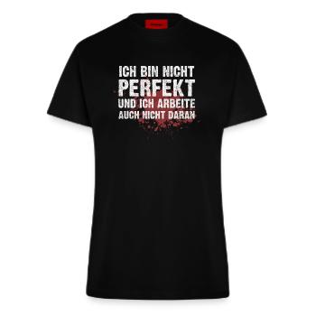 Ich bin nicht perfekt - Fitted T-Shirt - made by SPREAD - SOLID BLACK - Vorne