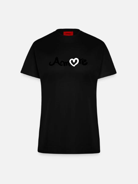 amore - Fitted T-Shirt - made by SPREAD - SOLID BLACK