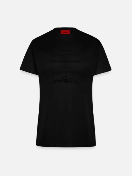 Sound of Silence - Fitted T-Shirt - made by SPREAD - SOLID BLACK