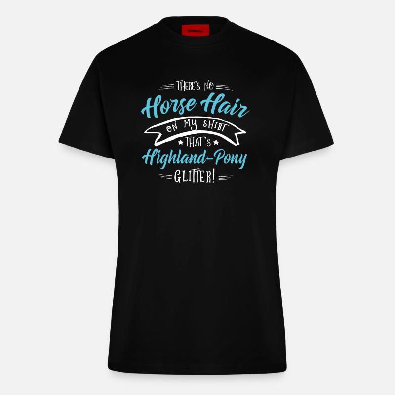 Glitter Highland Pony - Fitted T-Shirt - made by SPREAD - SOLID BLACK
