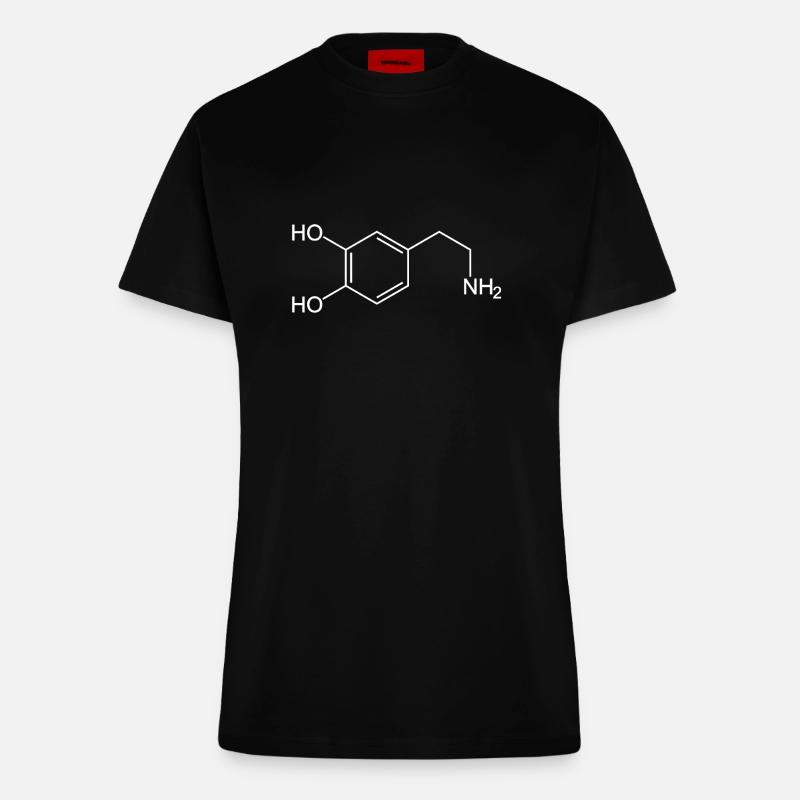 Dopamine Molecule - Fitted T-Shirt - made by SPREAD - SOLID BLACK