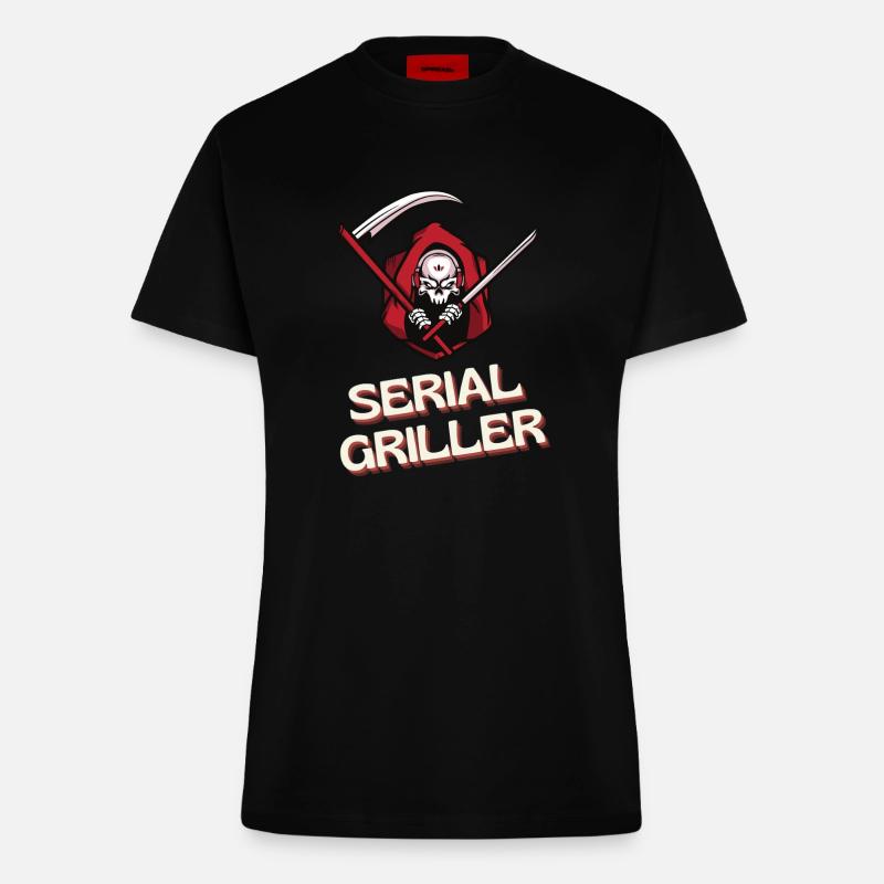 Seriengriller - Fitted T-Shirt - made by SPREAD - SOLID BLACK