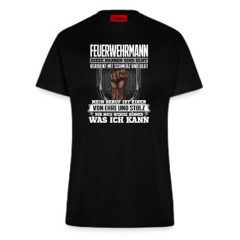 FEUERWEHRMANN - Ehre und Stolz - Fitted T-Shirt - made by SPREAD - SOLID BLACK - Vorne