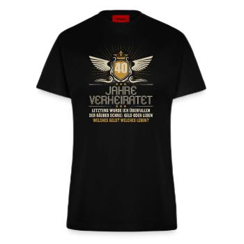 40 Jahre verheiratet zynisch 40.Hochzeitstag - Fitted T-Shirt - made by SPREAD - SOLID BLACK - Vorne
