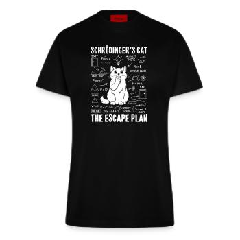 Schrödingers Cat Escape Plan - Fitted T-Shirt - made by SPREAD - SOLID BLACK - Vorne