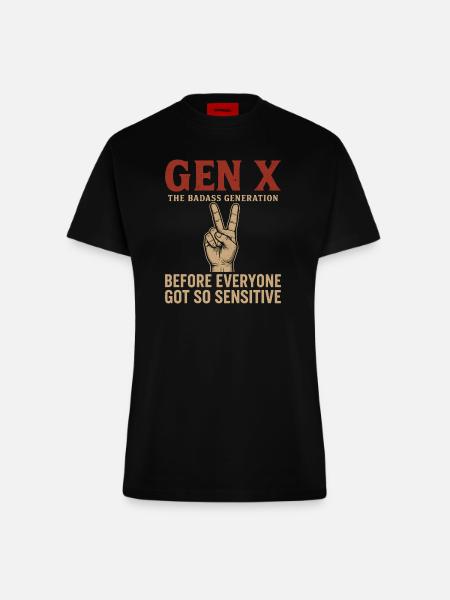 Gen X Die Coole Generation - Fitted T-Shirt - made by SPREAD - SOLID BLACK