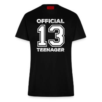 Official Teenager 13. Geburtstag Geschenk - Fitted T-Shirt - made by SPREAD - SOLID BLACK - Vorne